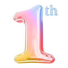 1th year anniversary number gradient