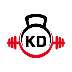 Letter KD Fitness Gym Logo Concept. Fitness Logo Symbol Vector Template