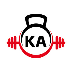 Letter KA Fitness Gym Logo Concept. Fitness Logo Symbol Vector Template