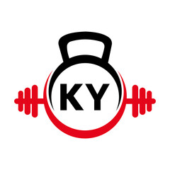 Letter KY Fitness Gym Logo Concept. Fitness Logo Symbol Vector Template