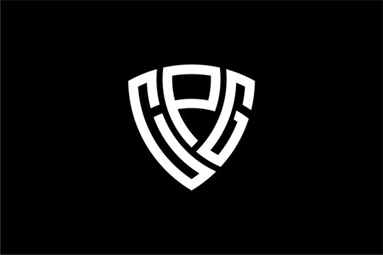 CPG creative letter shield logo design vector icon illustration