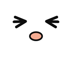 Doodle cute emotion face PNG.