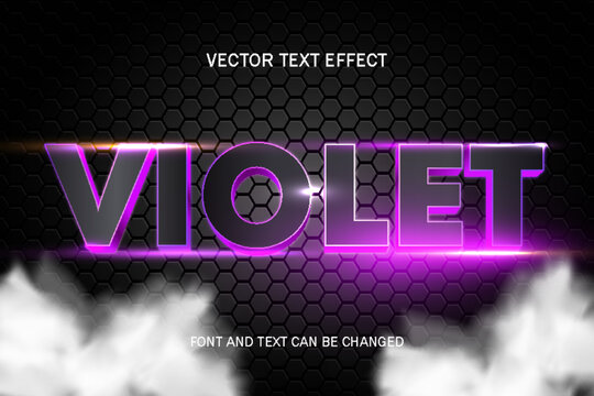 violet purple font typography lettering 3d editable text effect font style template background