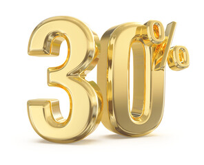 Obraz premium number sale 30 percent gold 3d