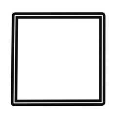 Black square frame element with line border png.