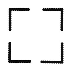 Black square frame element with line border png.