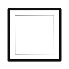 Black square frame element with line border png.