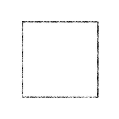 Black square frame element with line border png.