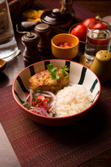 Papa rellena stuffed potato peruvian comfort restaurant gourmet food