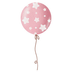 Pink balloon watercolor.