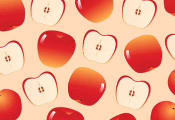 Fruits pattern with apple