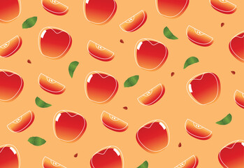 Fruits pattern with apple