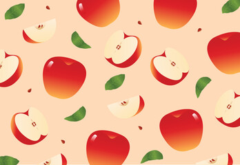 Fruits pattern with apple
