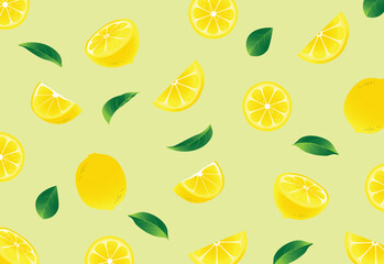 Fruits pattern with lemon