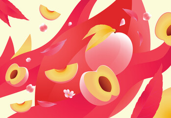 Peach illustration for background