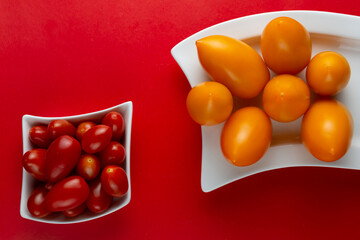 fresh and tasty vegetables on a white dish