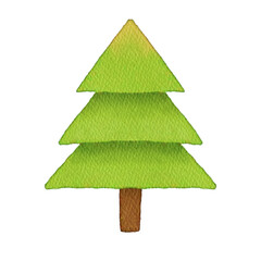 Green Tree watercolor.