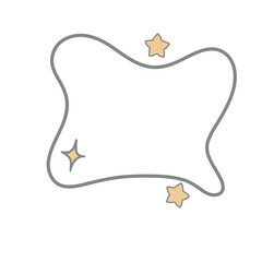 Dark gray blob line art and cute small element. Grey doodle.