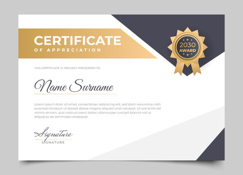 modern elegant certificate design template. vector illustrations