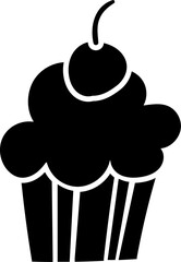 Cupcake hand drawn solid style