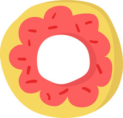 Doughnut hand drawn flat style