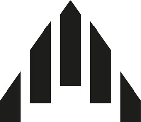 Letter A logo design black filled style