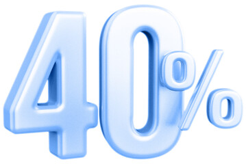 Sale 40 percent off number blue