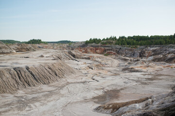 Clay quarry, human influence on nature.