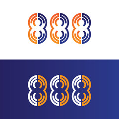 888 vector logo design.