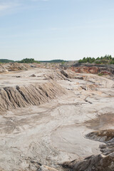 Clay quarry, human influence on nature.