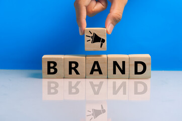 add  megaphone symbol as build  brand awareness concept