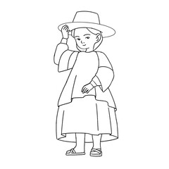 Traje típico tacneño Anaco lineart