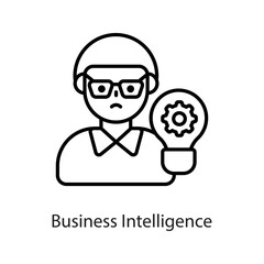 Business Intelligence vector Outline Icon Design illustration on White background. EPS 10 File 
