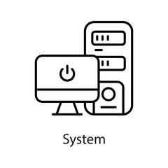 System vector Outline Icon Design illustration on White background. EPS 10 File 