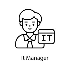 It Manager vector Outline Icon Design illustration on White background. EPS 10 File 