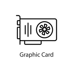 Graphic Card vector Outline Icon Design illustration on White background. EPS 10 File 