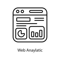 Web analytic vector Outline Icon Design illustration on White background. EPS 10 File 