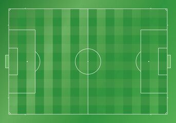 Green striped White line Soccer field, Football field, Top view © Pyraj