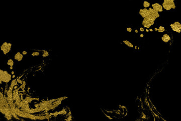 Obraz premium Gold painting on a black background