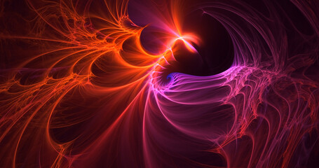 3D rendering abstract colorful fractal light background
