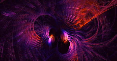 3D rendering abstract colorful fractal light background