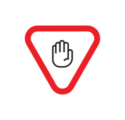 hand holding stop sign	