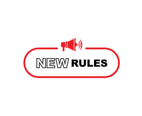 new rules sign on white background