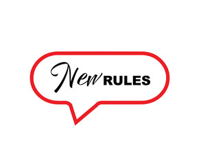 new rules sign on white background