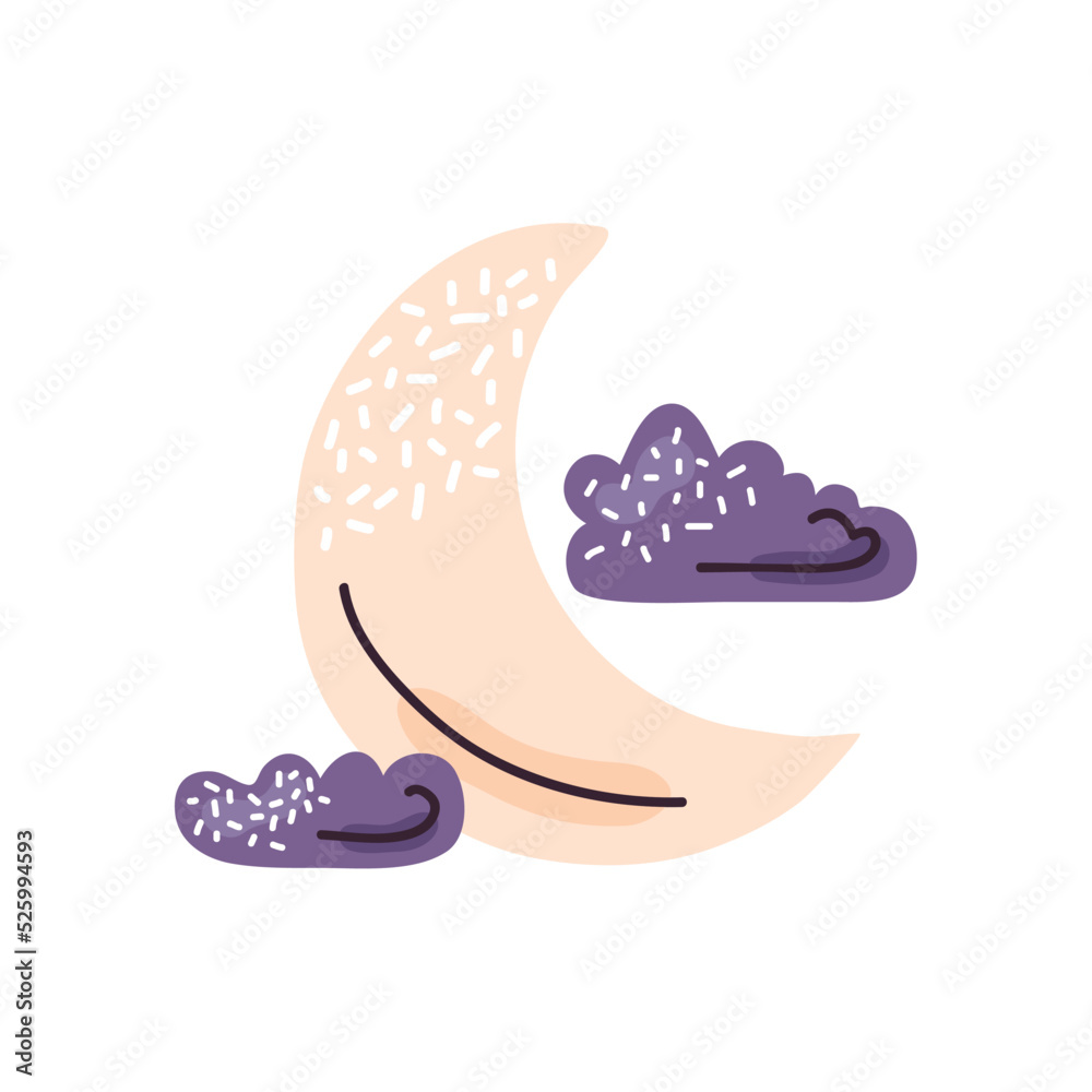 Canvas Prints crescent moon with clouds