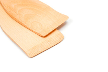 Wooden spatulas for comfortable turning food while cooking.