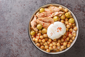Lablabi is a popular Tunisian dish. It's a chickpeas soup served as a breakfast street food during...