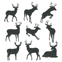 Deer silhouette collection