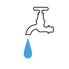 A dripping faucet. Vector illustration