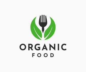 Nature Organic Food Logo Design Template